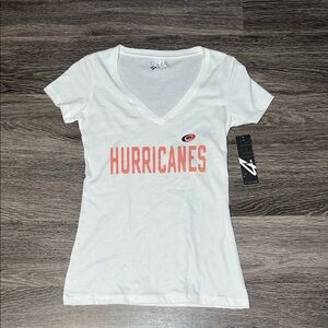 NWT 47 Women’s White NHL Carolina Hurricanes V-Neck Tee Size XS